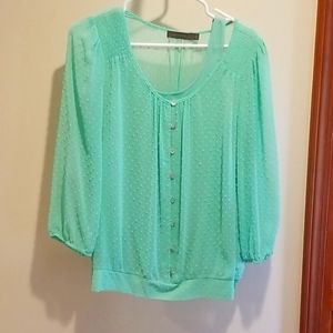 Shear dressy top with matching solid tank top set